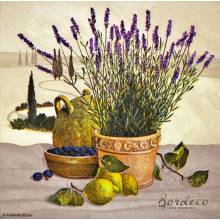 Serwetka do decoupage firmy AMBIENTE lawenda w donicy 33x33cm